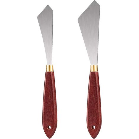 Ensemble de couteaux à peindre, raclette à mélanger, couteau à palette en acier inoxydable, spatule d'art (2) (1/4)