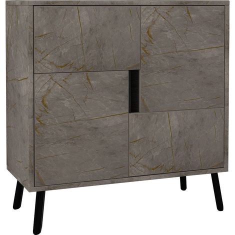 Multifunktionsschrank aus Holz "Darien" - 76.5 x 35 x 79.5 cm - Marmor