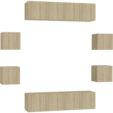 Maison Exclusive - Juego de muebles de salón 8 piezas roble Sonom