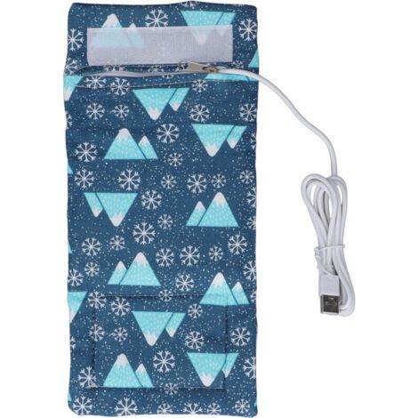 Chauffe-biberon USB portable, sac isotherme compact avec thermostat pour voyages et extérieur, motif flocon.