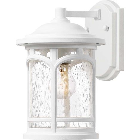 Lampada da esterno lampada da parete lanterna vetro H 26,3 cm bianco 1 fiamma IP44 lampada da giardino (1/4)