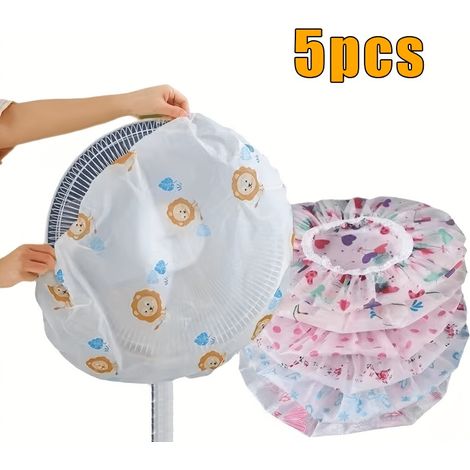 Lot de 5 housses anti-poussière pour ventilateurs électriques - Housses de protection en PVC résistant, motif aléatoire (1/5)