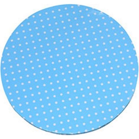 Trade Shop - Polka-blue Round Headbound Plate Polka Dot Paper Diameter 29cm Party Parties -