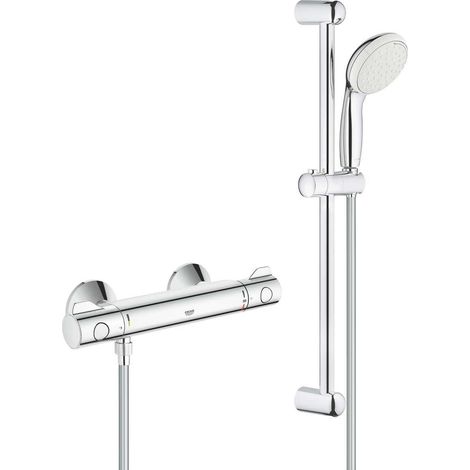 Combiné de douche GROHE Grotherm 800 avec mitigeur thermostatique 2 jets chromé - 34565001 (1/10)