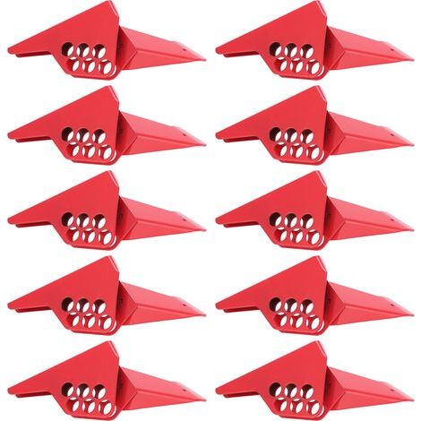 Cadenas de sécurité pour vanne à boisseau en acier inoxydable rouge, 10 pièces, diamètre 38-76mm (1/3)