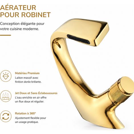 Robinet mitigeur de lavabo cascade doré en cuivre avec flexibles 60 cm doré réf 3275 1 × 2 × 3 cm 1 g – Livraison gratuite