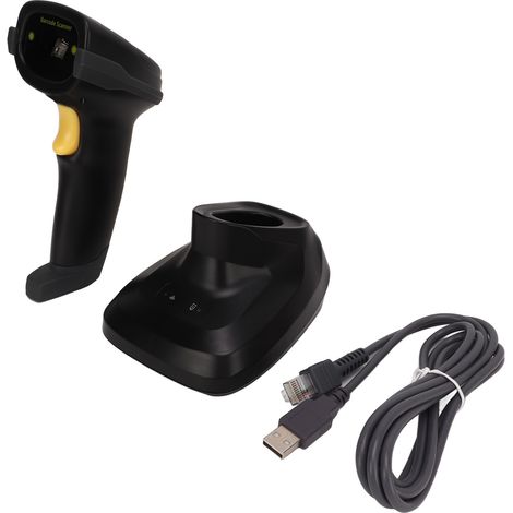 Lecteur de codes-barres 1D sans fil 2.4G avec station de charge pour magasin (1/5)