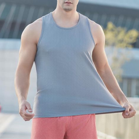 Men's breathable mesh tank top - Quick-drying - Racerback - For summer sports, fitness, running, navy blue (1/5)