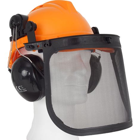 Forsthelm Forstschutzhelm mit Visier und Gehörschutz Schutzhelm 50-66 cm Sägehelm (1/5)
