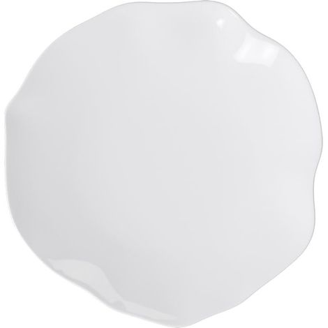 assiette gourmet, env. 32 32 3 cm, blanc immaculé, lave-vaisselle et four à micro-ondes, forme fluide, porcelaine Bone made in Germany (1/2)