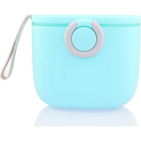 Milchpulverspender, 250 g, versiegelt, tragbar, für unterwegs, mit Löffel (blau, 1 Packung)