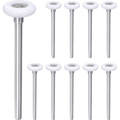 10pcs 1.8" Nylon Garage Door Casters for 2" Garage Track, 7" Long Rod, Silent Garage Door Wheels, 6200zz Precision Bearing 11 Balls, White (1/5)