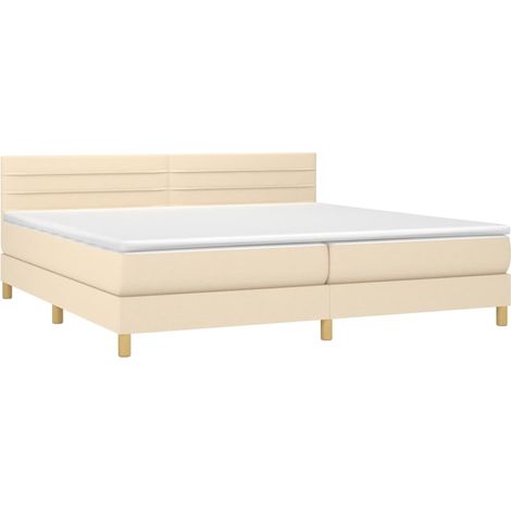 vidaXL Letto a Molle Materasso e LED bianco 200x200cm in Tessuto