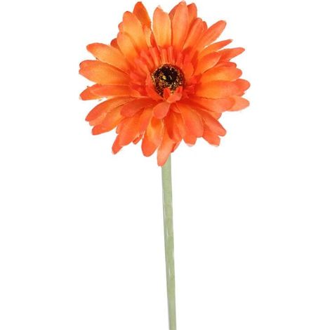 Fiore singolo di gerbera arancione, alto 55 cm - Decorazione d'interni (1/3)