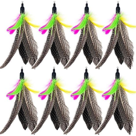 Lot de 8 recharges de plumes naturelles pour chat d'intérieur (D) (1/5)