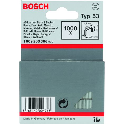 Grapa tipo 53:114x074x10mm: 1.000uds  BOSCH 1609200366