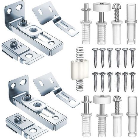 Kit de quincaillerie pour porte pliante, compatible avec les rails de 7/8" à 1", pièces d'installation et de réparation pour portes pliantes (kit de quincaillerie pour porte pliante en 2 parties) (1/5)