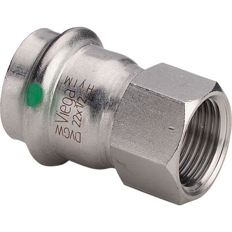 Viega Adaptateur Sanpress Inox 436643 28mmxRp 3/4, acier inoxydable, polygonale, SC-Contur