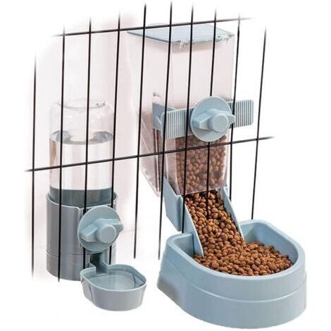 Ensemble de gamelles d'eau et nourriture pour cage - Bol suspendu pour lapins, furets, chats et oiseaux (1/5)