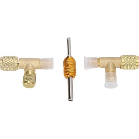 Raccord en T en laiton 1/4 de pouce pour raccord rapide, adaptateur pour manomètre et réfrigérants R22, R12, R134a (1/5)