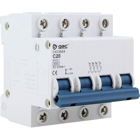 Interruptor automático 4P 20A curva C GSC 0403664