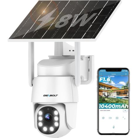 2K AOV Caméra Surveillance WiFi Extérieure sans Fil Solaire 24/7 Enregistrement, 360° PTZ, Détection IA 90FT, 2,4/5GHz, 8W 10400mAh, Suivi Auto, Nocturne Couleur, Audio Bidirectionnel (1/5)