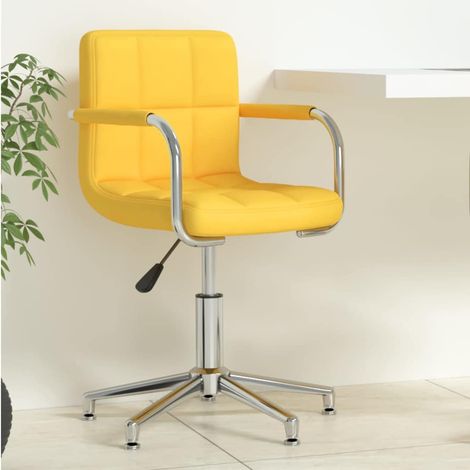 vidaXL Chaise pivotante de bureau Jaune moutarde Tissu (1/5)