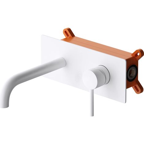 doporro Grifería de diseño WA112 grifo blanco para lavabo práctico grifo monomando de lavabo de latón moderno (1/5)