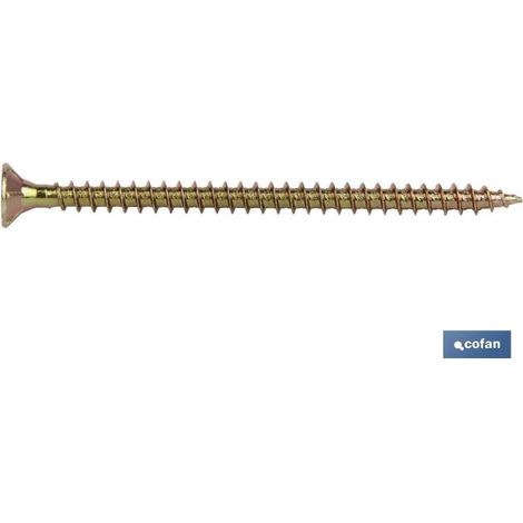 COFAN din-7505a pz m-5x50   caja 200 unid. , Tornillo para aglomerado (rosca madera) DIN-7505A. Cabeza avellanada mortaja pozidrive. Medidas desde 2,5 hasta 6mm de diámetro. (1/3)