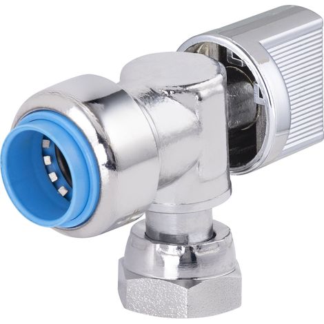 Robinet WC équerre 1/4 tour automatique universel F12x17 (3/8) écrou tournant TOUT PUSH Ø16 (1/4)