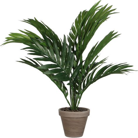 Palmier Jaune Ou Palme D'arec Pvc Avec Pot Gris D11.5cm-H45xd60cm (1/3)