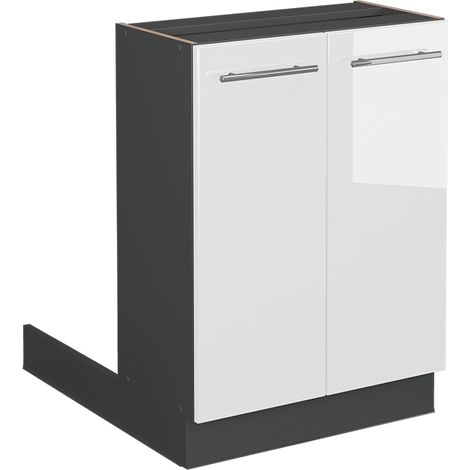 Isla de cocina Fame-Line, Blanco alto brillo, 60 cm sin encimera, Vicco