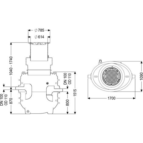 KESSEL 95010-170B-DL Séparateur de graisse EasyClean encastré