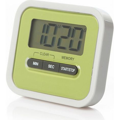 Minuteur de cuisine magnétique 100 minutes avec compte à rebours et affichage numérique, support arrière, alarme sonore, grand écran LCD, idéal pour la gestion du temps de cuisson. (1/5)