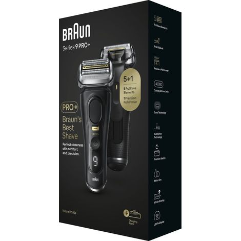 Braun Series 9 Pro+ 9510s Wet & Dry Rasoir à grille Tondeuse Noir (1/5)