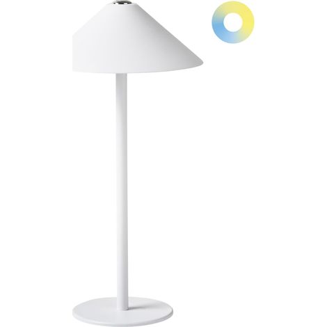 Kabellose LED Tischlampe FRANCOLI mit Dimmer Metall Weiß (1/5)