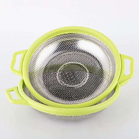 Égouttoir à pâtes microporeux, couleurs aléatoires, lot de 3, avec pieds et poignée, 21 cm (1/5)
