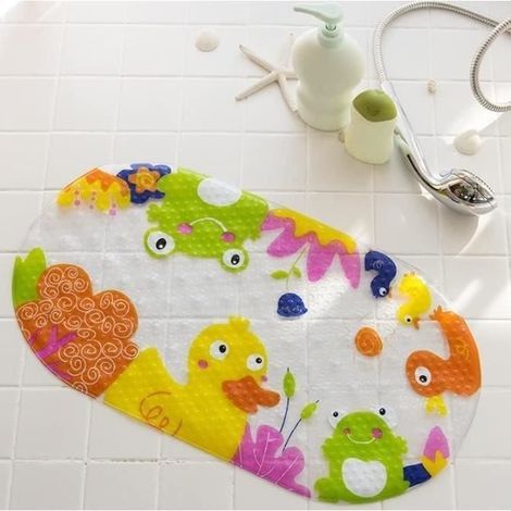 (wie abgebildet) Rutschfeste Badematte 69 x 38 cm – PVC – Cartoon-Muster – Für Kinder und Babys (1/4)
