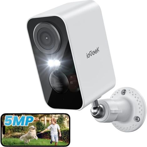 Drahtlose Sicherheitskamera, 5MP Auflösung, Farb-Nachtsicht, 8x Digitalzoom, wiederaufladbarer Akku, WiFi-kompatibel (1/5)