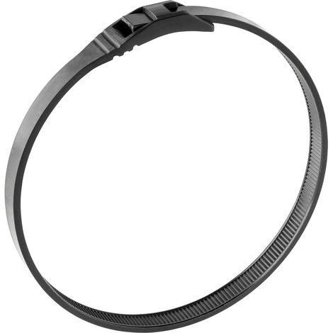 Norma 08600620600 Kabelbinder 600 mm 7.602 mm Schwarz mit flacher Kopfgeometrie, hohe Zugfestigkeit