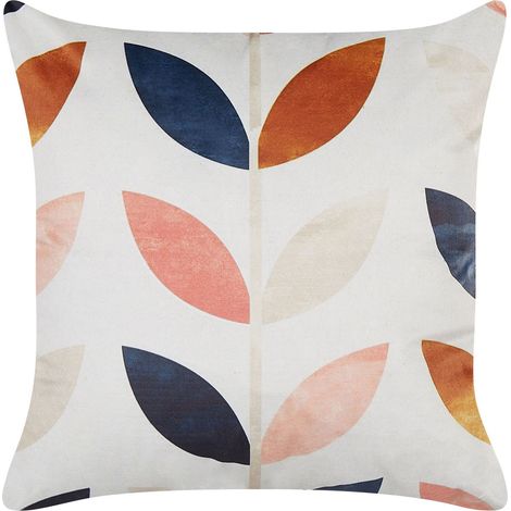 Dekokissen QUINOA Samtstoff 45 x 45 cm Bunt Pflanzenmuster