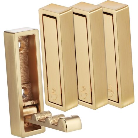 klappbare Wandhaken aus goldfarbener Zinklegierung hohe