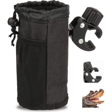 Portavasos universal, Portabotellas, Portabotellas ajustable, Tela Oxford con bolsa de malla, scooter, silla de ruedas y autocaravana (1/5)