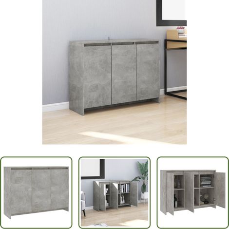 Armoire latérale -  Buffet Gris béton 102x33x75 cm Bois d'ingénierie (1/5)