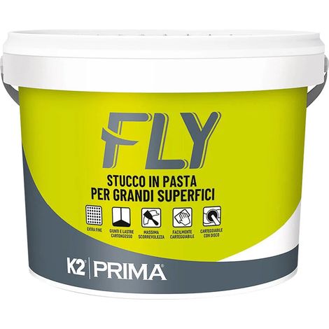 Stucco in pasta grandi superfici "Fly", specifica per giunti e lastre di cartongesso. -4 Kg