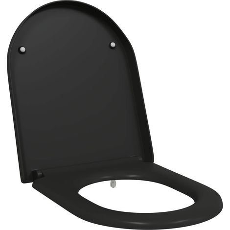 Siège de toilette Noir 49 x 36 x 4 cm Duroplast