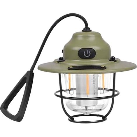 Lanterna da campeggio a LED, 4 impostazioni di luce, lampada a sospensione ricaricabile, impermeabile e robusta, luce di emergenza, per giardinaggio, pesca ed escursionismo. (1/5)