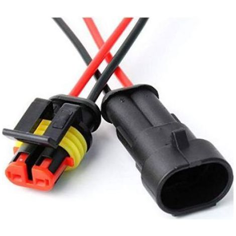 5pcs Connecteur étanche 2 broches - Avec fil 16 AWG Température 10 à +80 ℃ - Voiture camion bateau (1/4)