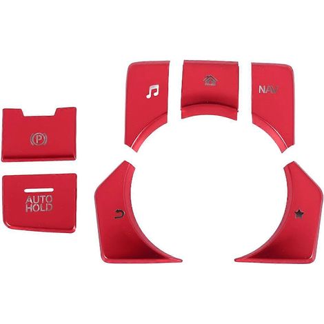 7 pièces de caches rouges pour boutons multimédias de frein à main électronique pour Mazda 3, 6, CX-5 et CX-9 (2016-2020) (1/5)