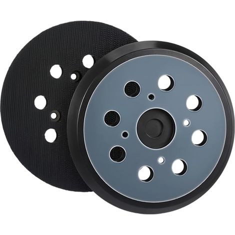 Plateau de Ponçage 125 mm 8 Trous, Plateau Ponceuse Excentrique Support Disque Abrasif avec Fixation Crochet Boucle, Accessoire Rond pour Bois, Métal, Peinture et Bricolage (1/5)